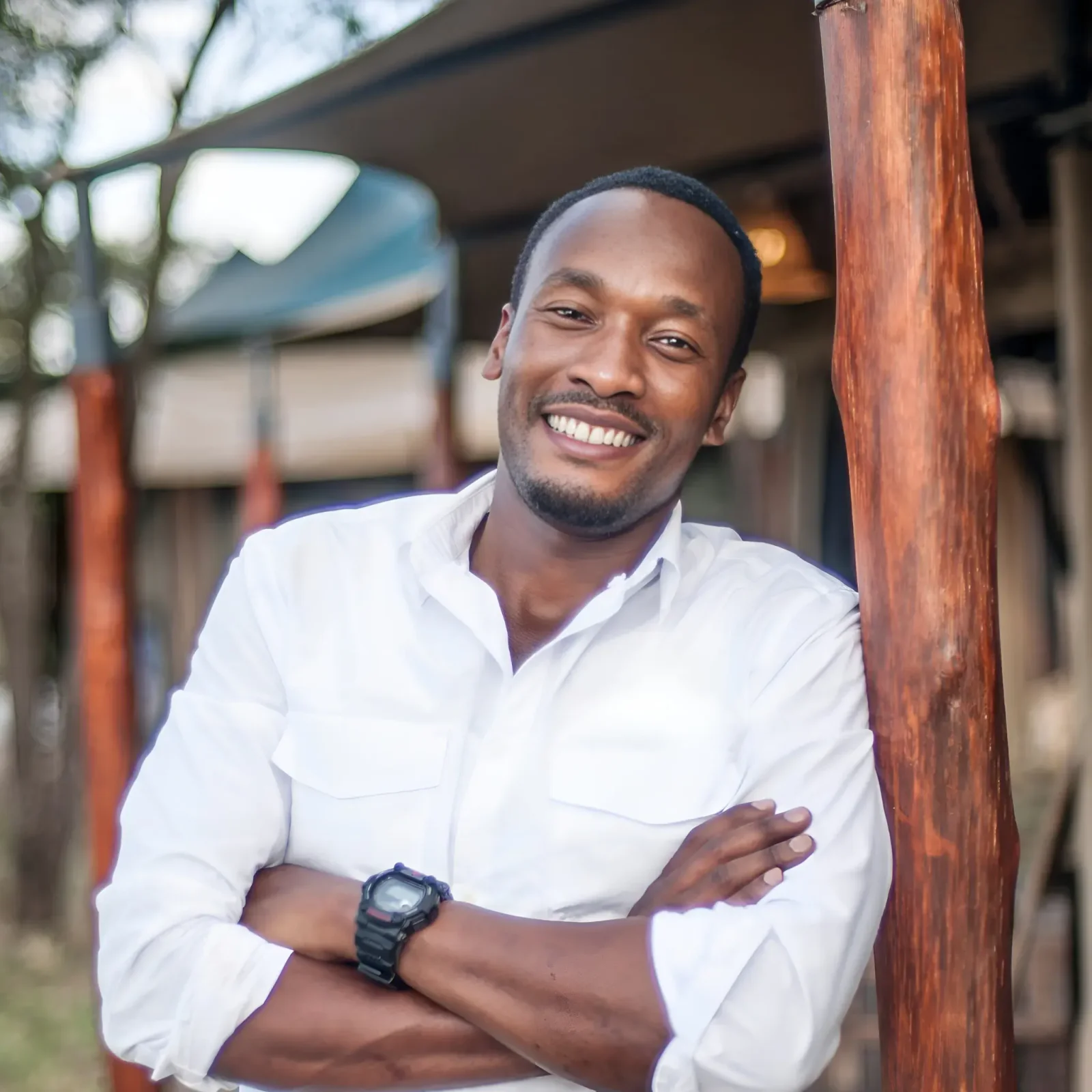 Safari guide on the Serengeti plains