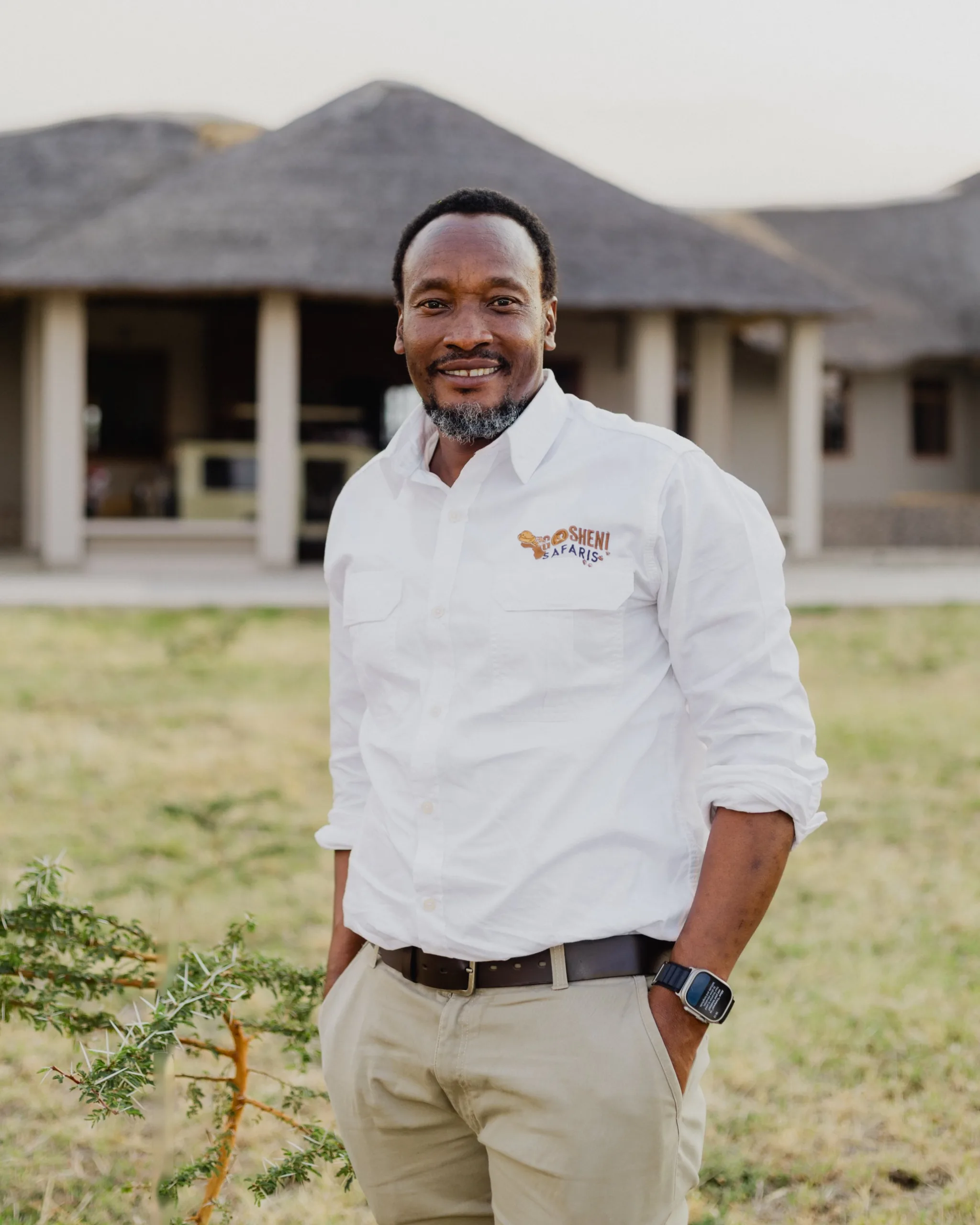 Safari guide on the Serengeti plains